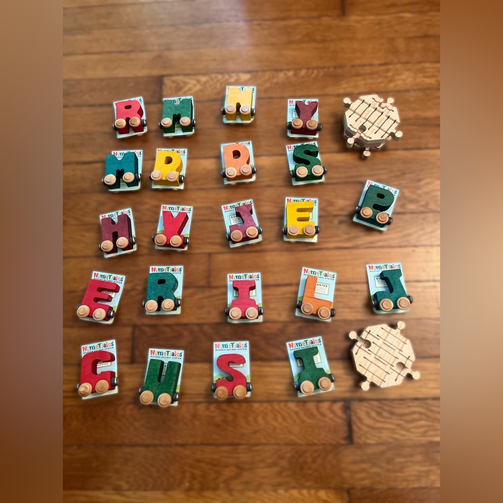 Wooden Alphabet Train Cars - Name Train